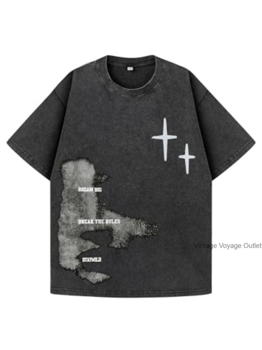 Oversized Y2K Graphic Tee for Men Vintage Washed Streetwear T-Shirt